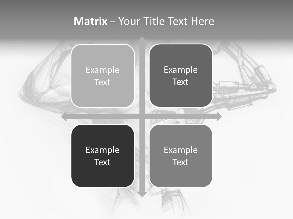 Pencil's Sketch Of The Cyborg PowerPoint Template
