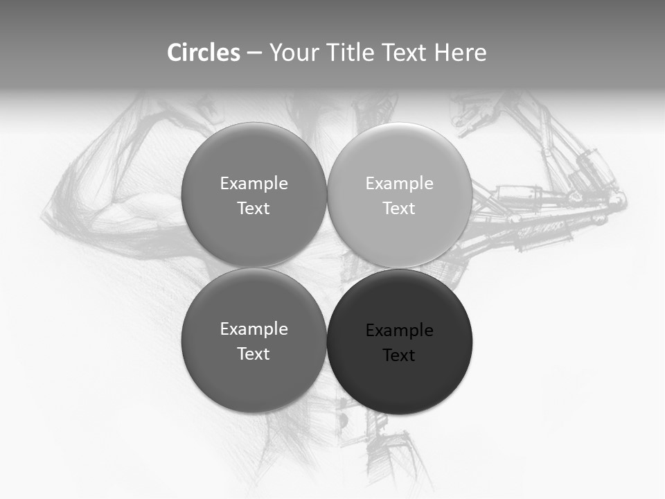 Pencil's Sketch Of The Cyborg PowerPoint Template