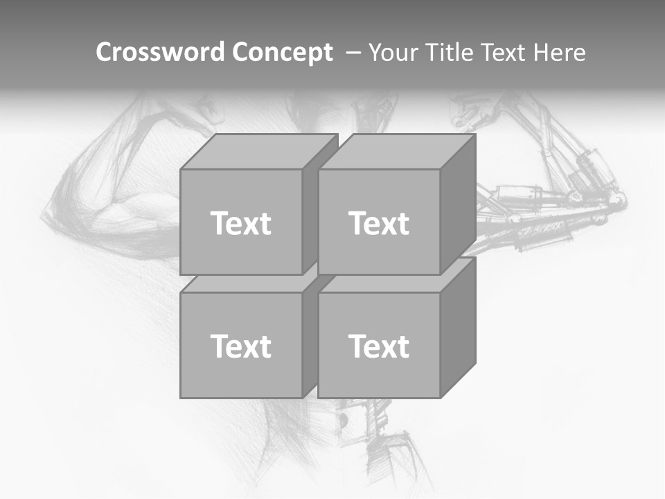 Pencil's Sketch Of The Cyborg PowerPoint Template