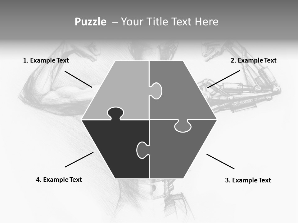 Pencil's Sketch Of The Cyborg PowerPoint Template