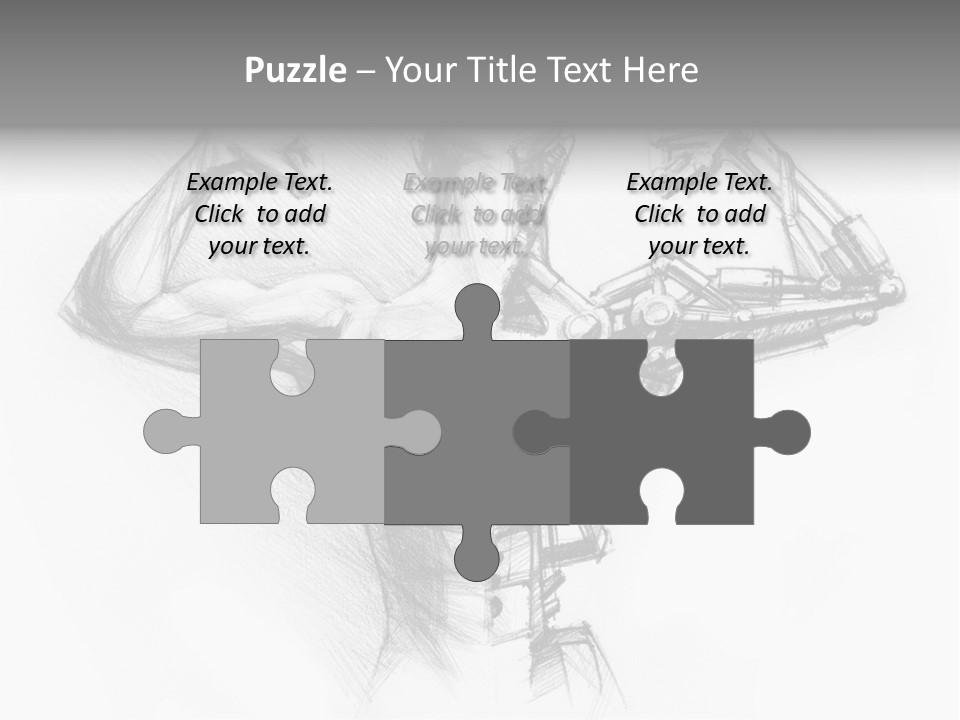 Pencil's Sketch Of The Cyborg PowerPoint Template