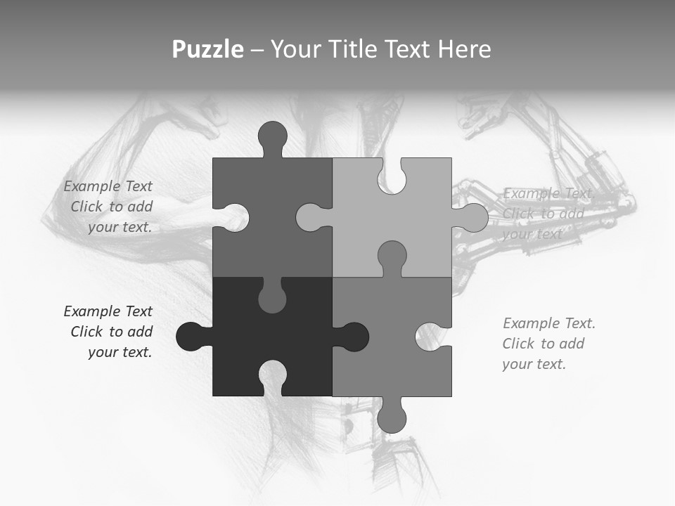 Pencil's Sketch Of The Cyborg PowerPoint Template