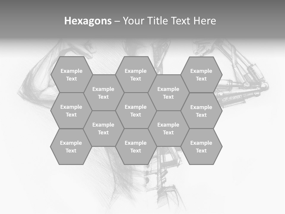 Pencil's Sketch Of The Cyborg PowerPoint Template