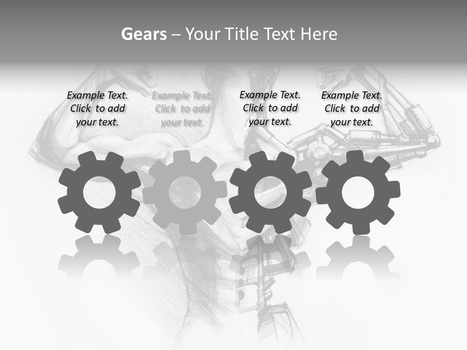 Pencil's Sketch Of The Cyborg PowerPoint Template