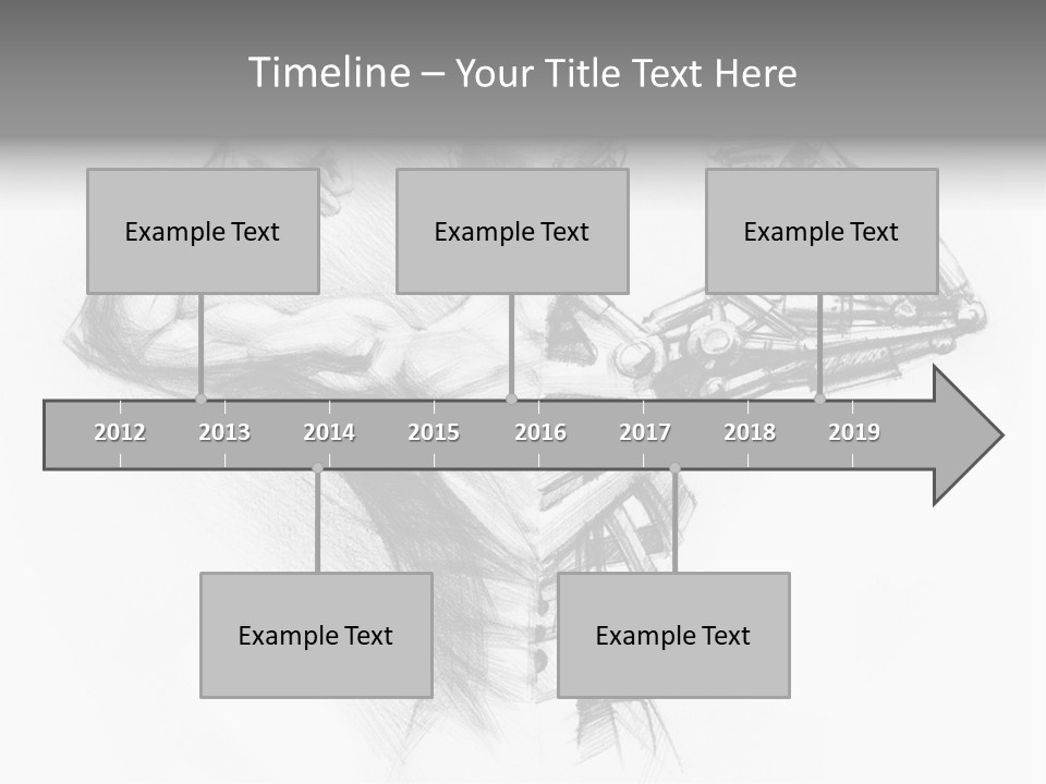 Pencil's Sketch Of The Cyborg PowerPoint Template
