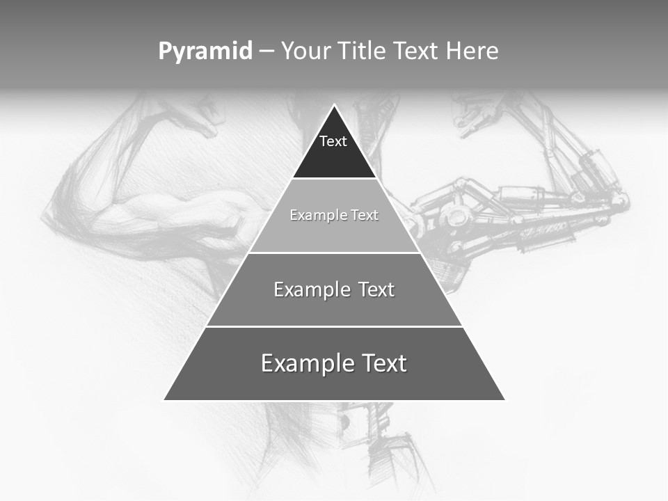 Pencil's Sketch Of The Cyborg PowerPoint Template