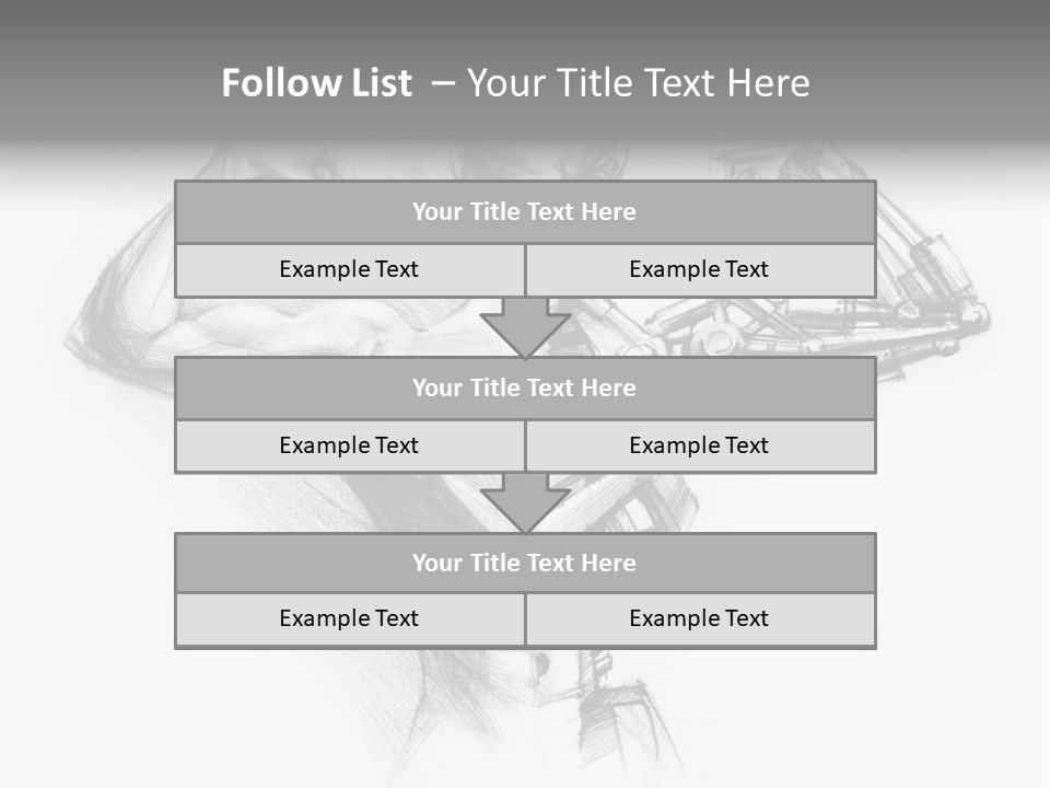 Pencil's Sketch Of The Cyborg PowerPoint Template