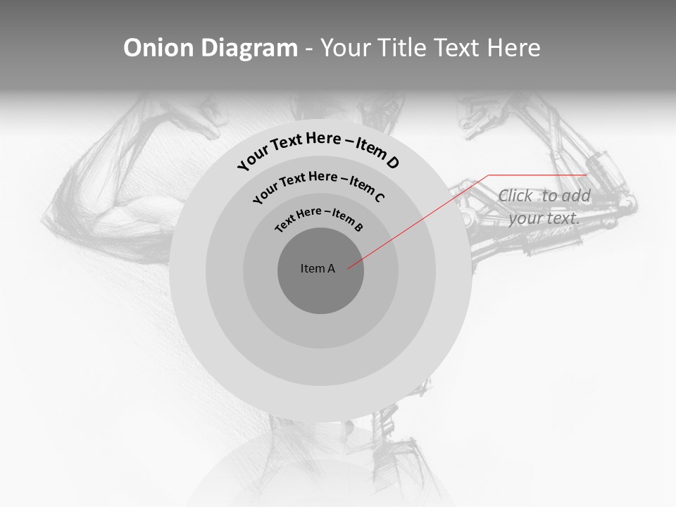 Pencil's Sketch Of The Cyborg PowerPoint Template