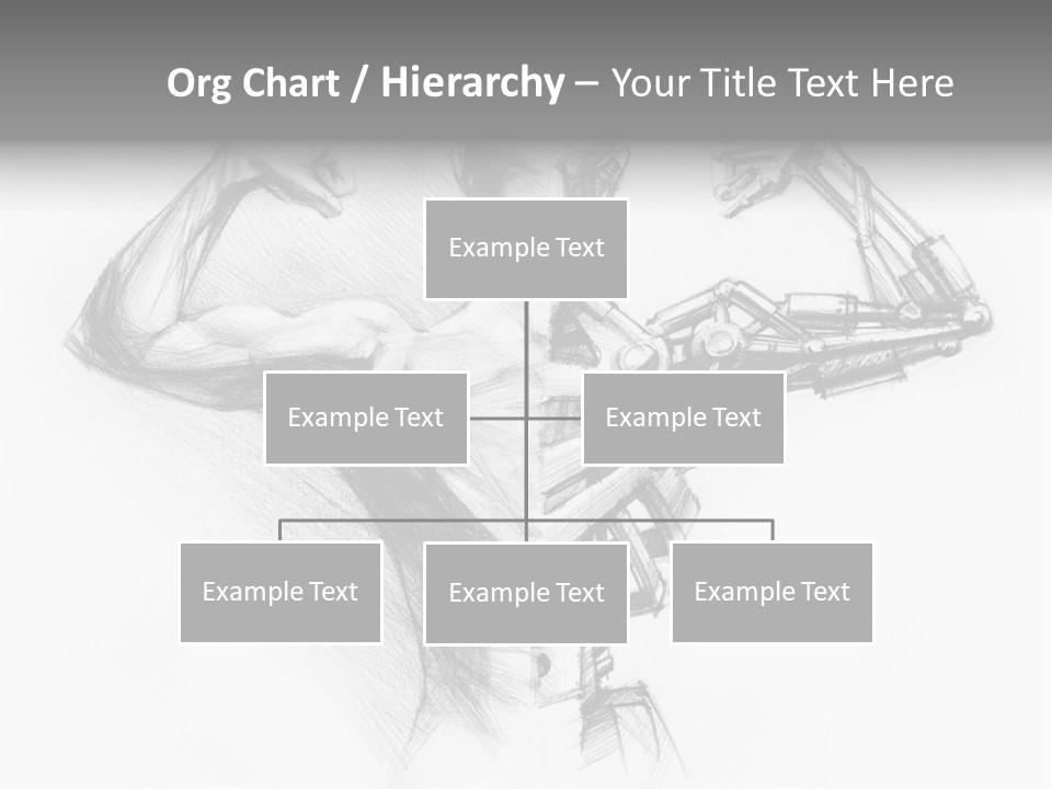 Pencil's Sketch Of The Cyborg PowerPoint Template