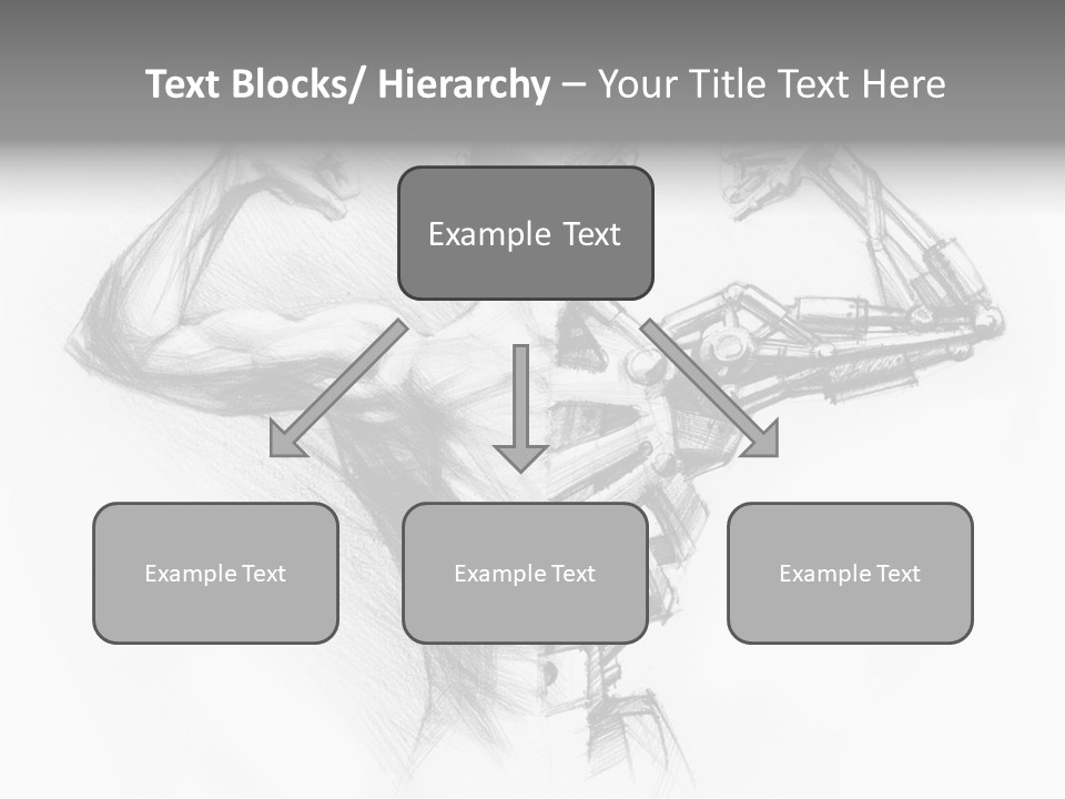 Pencil's Sketch Of The Cyborg PowerPoint Template