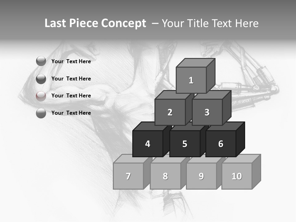 Pencil's Sketch Of The Cyborg PowerPoint Template