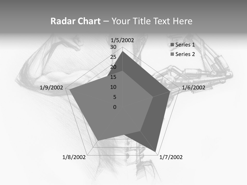 Pencil's Sketch Of The Cyborg PowerPoint Template