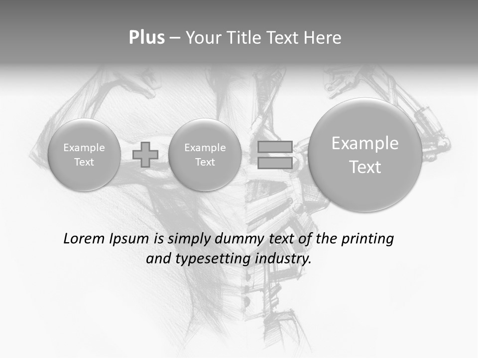Pencil's Sketch Of The Cyborg PowerPoint Template