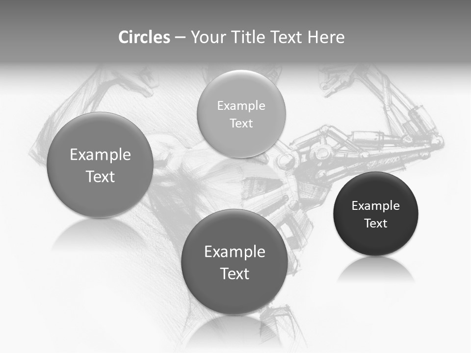 Pencil's Sketch Of The Cyborg PowerPoint Template