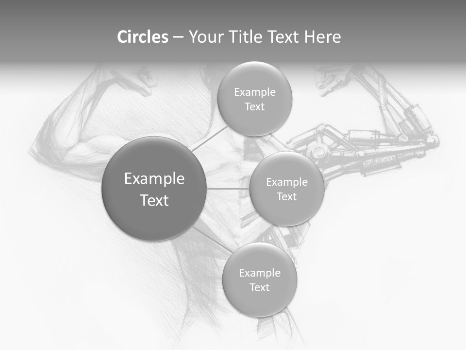 Pencil's Sketch Of The Cyborg PowerPoint Template