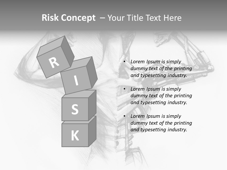 Pencil's Sketch Of The Cyborg PowerPoint Template