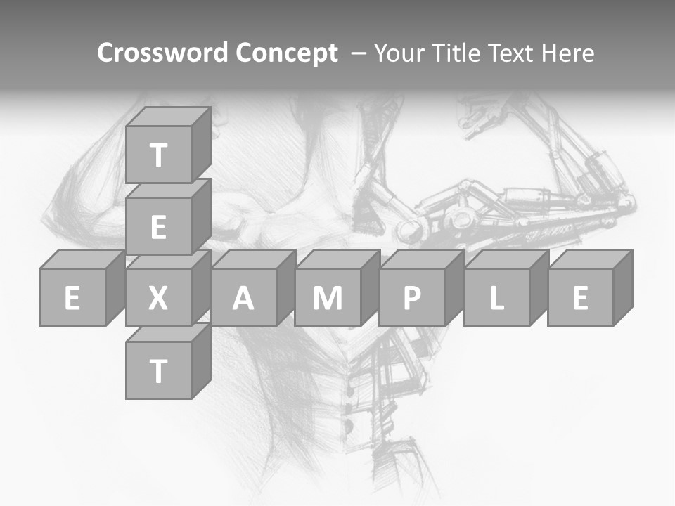 Pencil's Sketch Of The Cyborg PowerPoint Template
