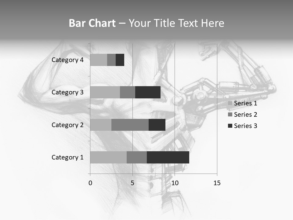 Pencil's Sketch Of The Cyborg PowerPoint Template