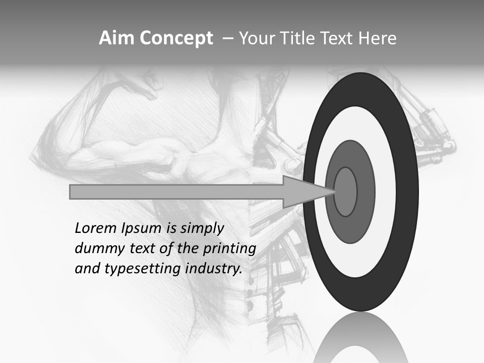 Pencil's Sketch Of The Cyborg PowerPoint Template