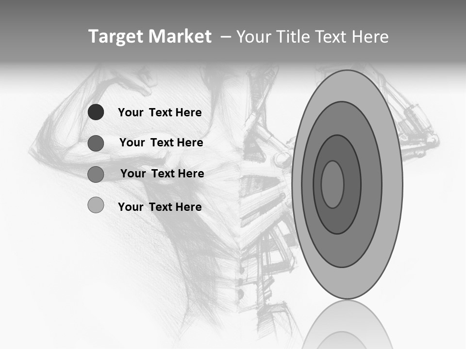 Pencil's Sketch Of The Cyborg PowerPoint Template