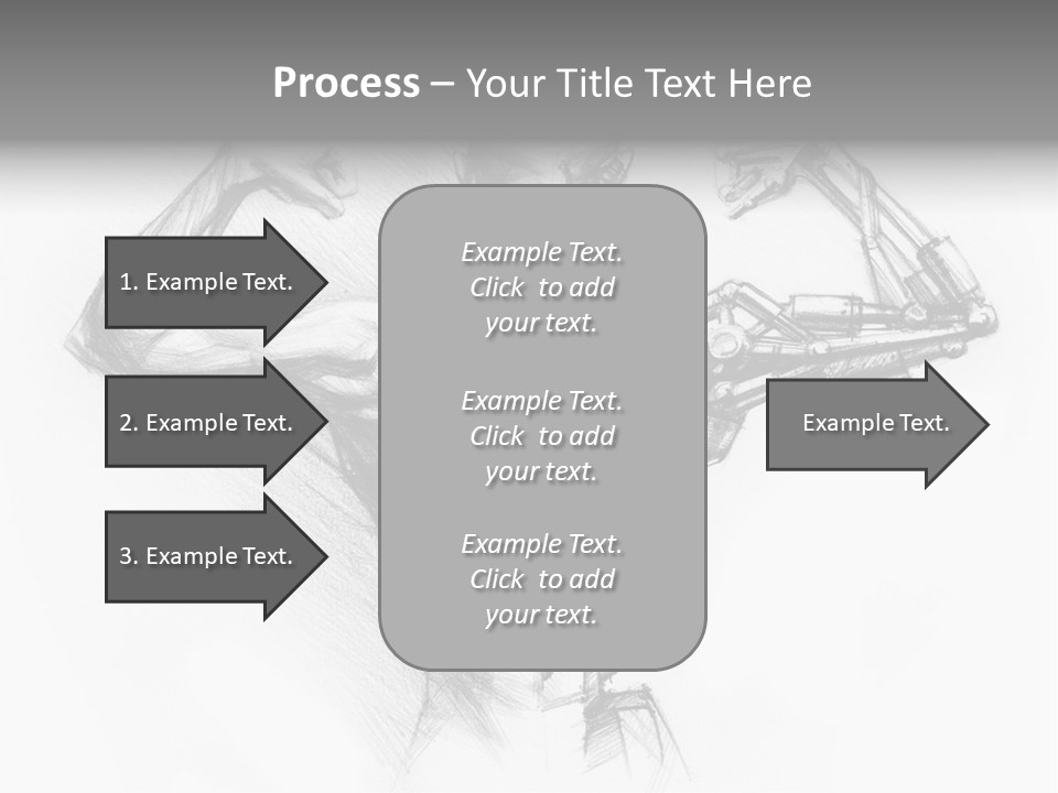 Pencil's Sketch Of The Cyborg PowerPoint Template
