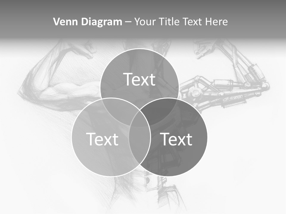 Pencil's Sketch Of The Cyborg PowerPoint Template