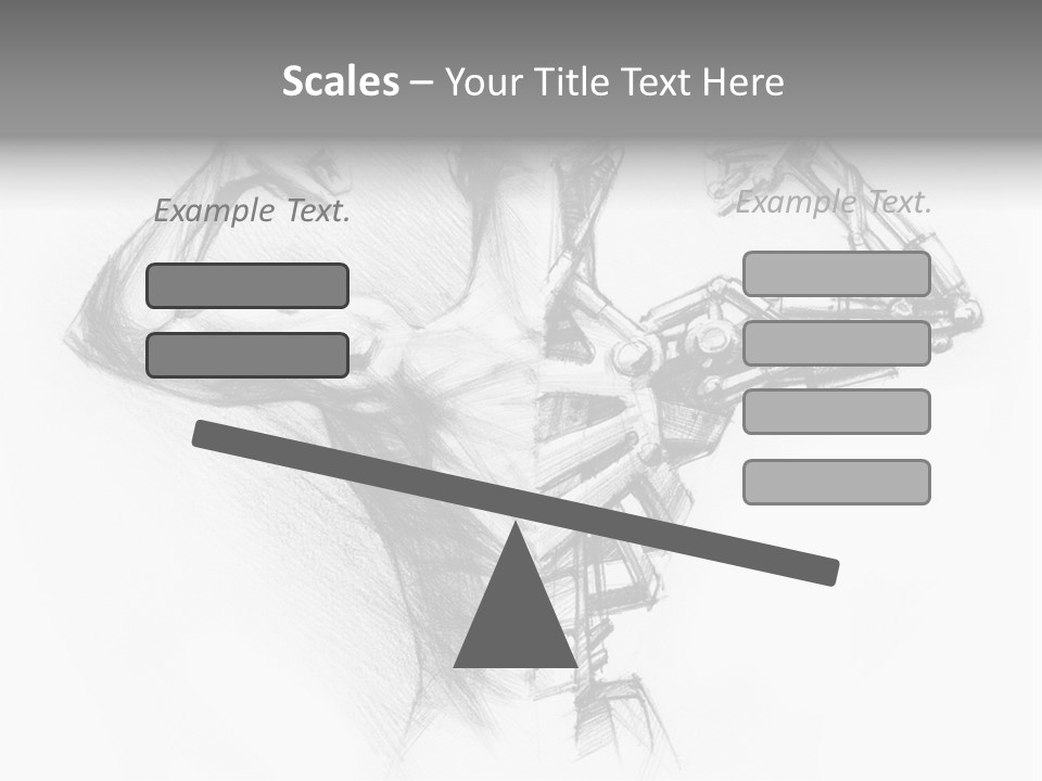 Pencil's Sketch Of The Cyborg PowerPoint Template
