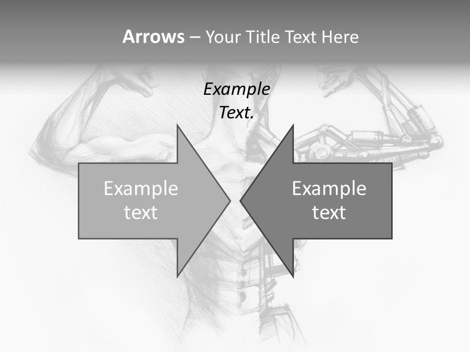 Pencil's Sketch Of The Cyborg PowerPoint Template