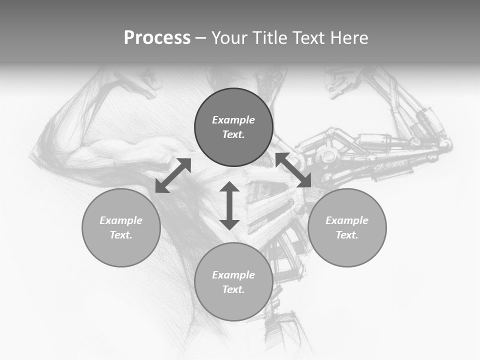 Pencil's Sketch Of The Cyborg PowerPoint Template