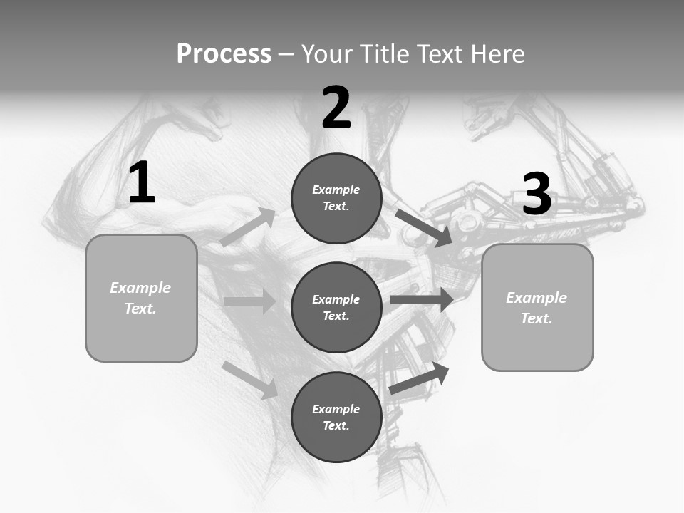 Pencil's Sketch Of The Cyborg PowerPoint Template