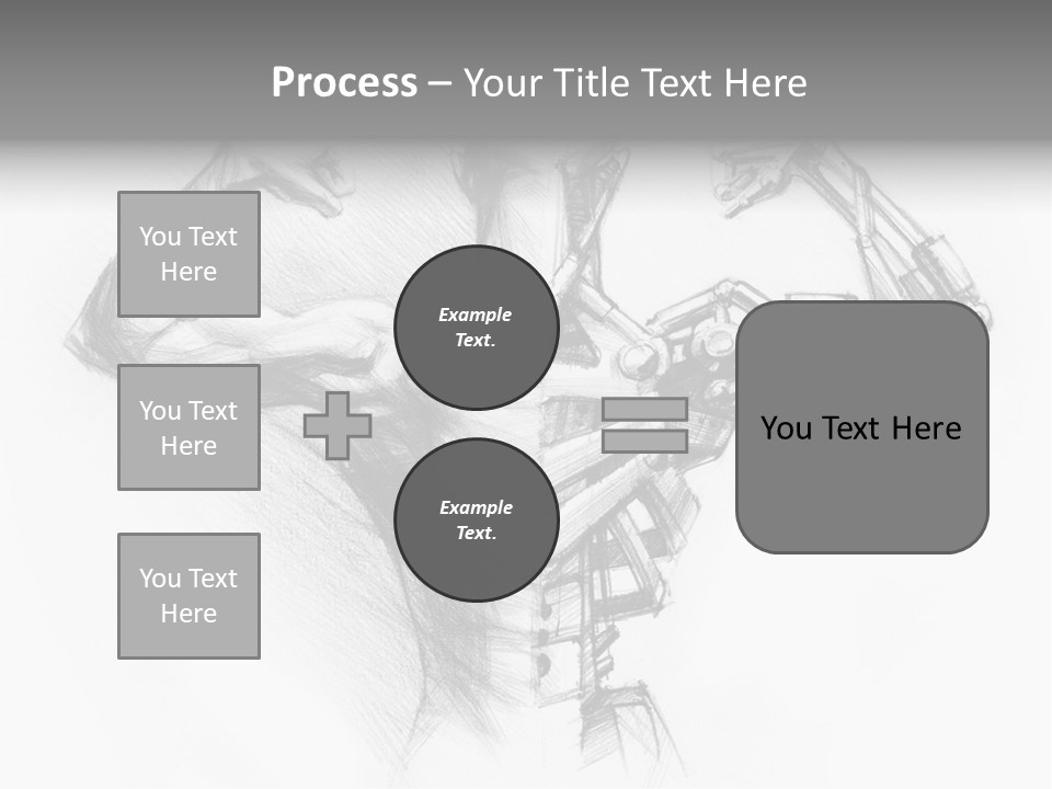 Pencil's Sketch Of The Cyborg PowerPoint Template