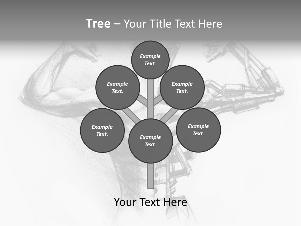 Pencil's Sketch Of The Cyborg PowerPoint Template