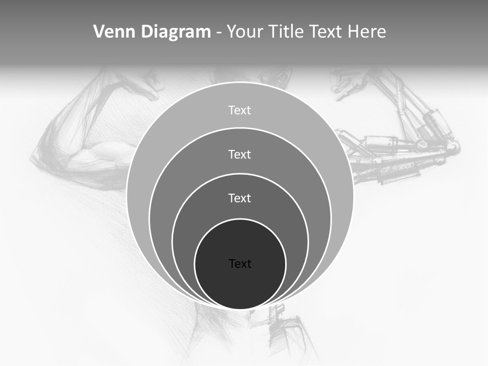 Pencil's Sketch Of The Cyborg PowerPoint Template