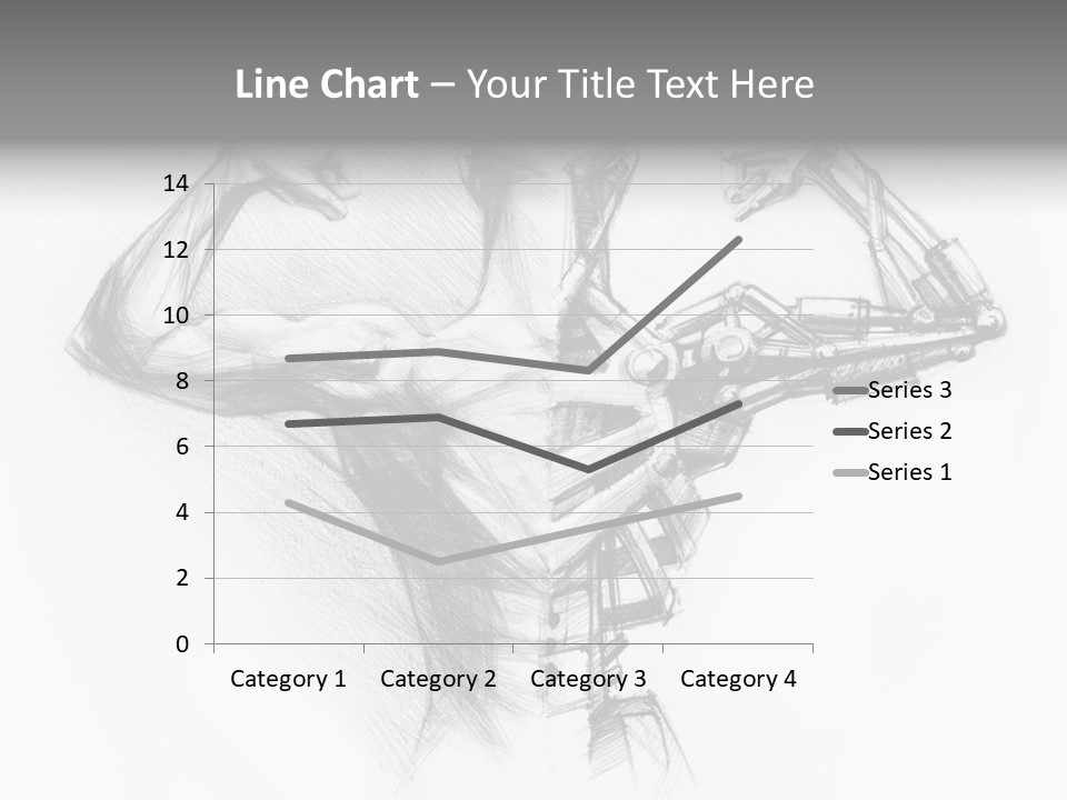 Pencil's Sketch Of The Cyborg PowerPoint Template