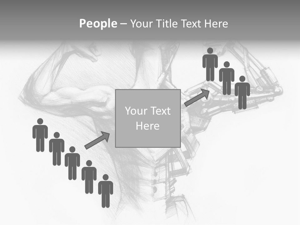 Pencil's Sketch Of The Cyborg PowerPoint Template