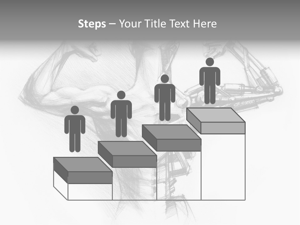 Pencil's Sketch Of The Cyborg PowerPoint Template