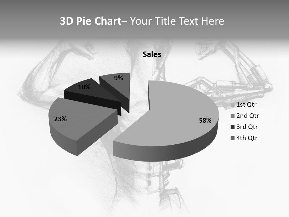 Pencil's Sketch Of The Cyborg PowerPoint Template