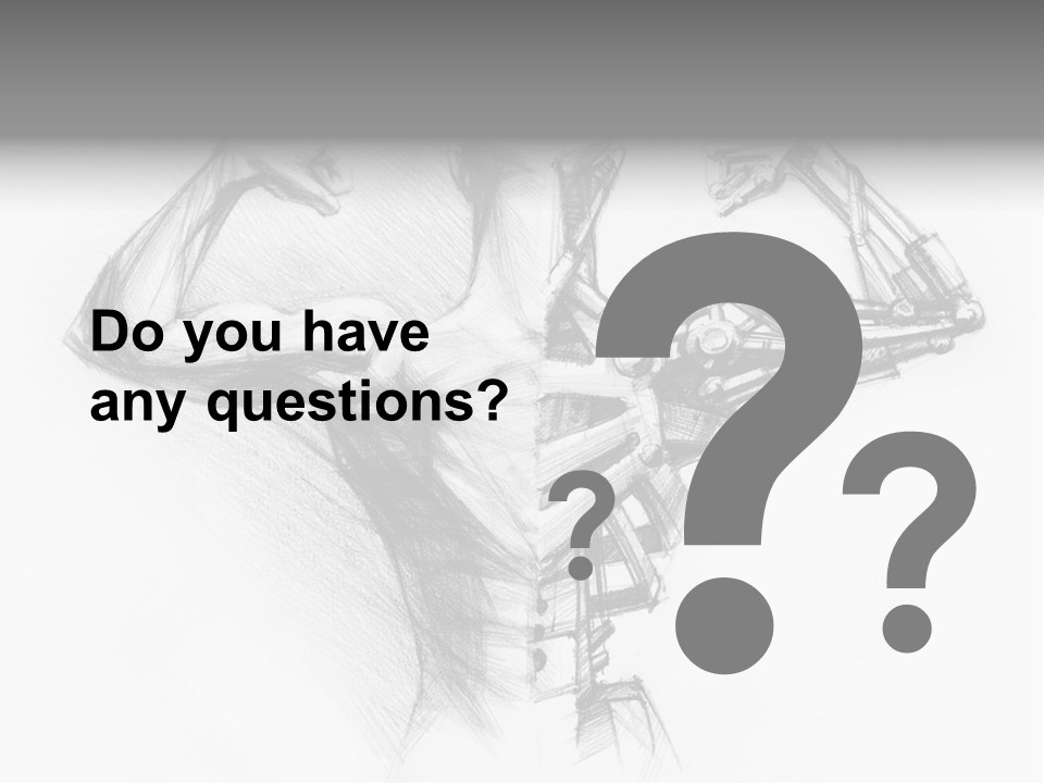 Pencil's Sketch Of The Cyborg PowerPoint Template