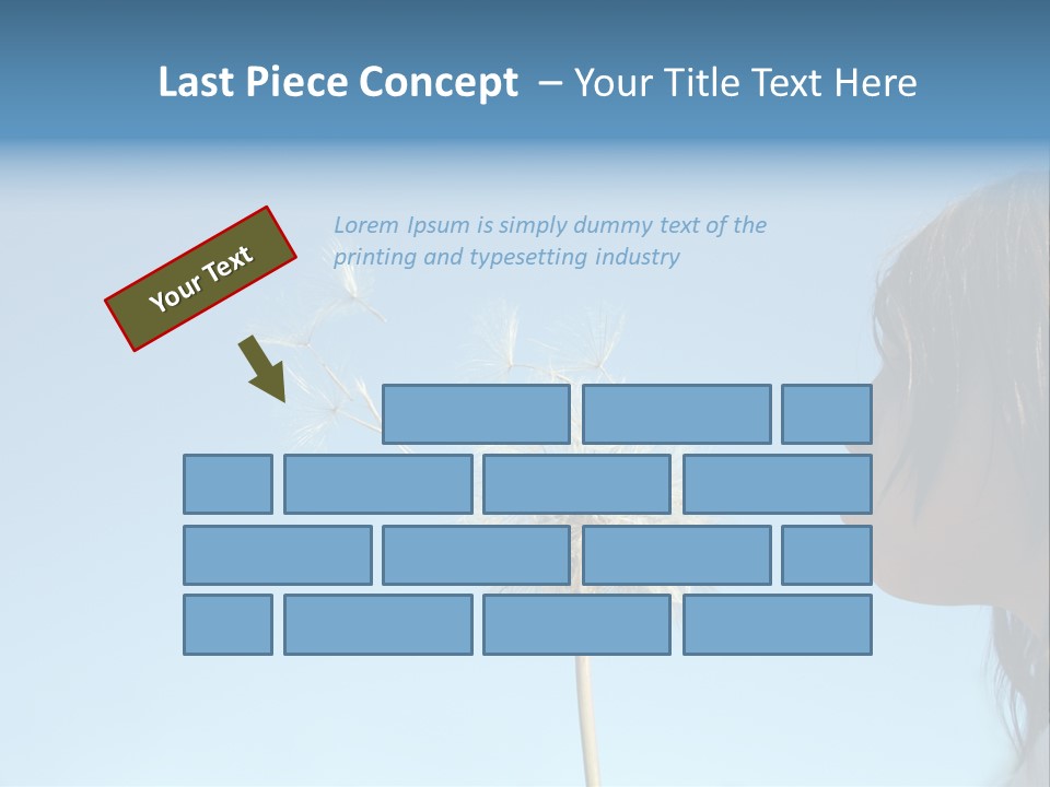 Little Girl Blows On A Seedy Pod Plant As Seeds Drift Off. PowerPoint Template