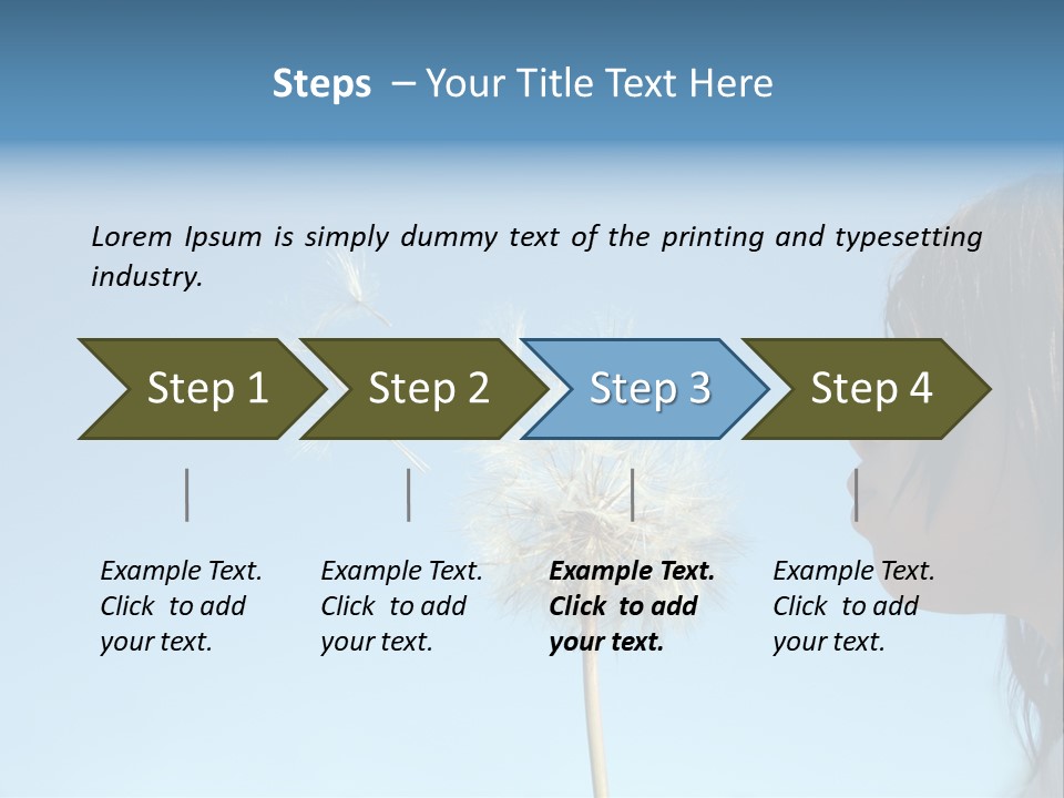 Little Girl Blows On A Seedy Pod Plant As Seeds Drift Off. PowerPoint Template