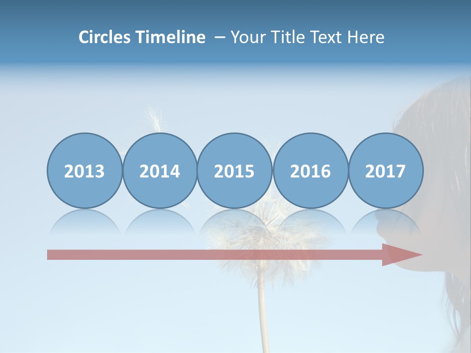 Little Girl Blows On A Seedy Pod Plant As Seeds Drift Off. PowerPoint Template