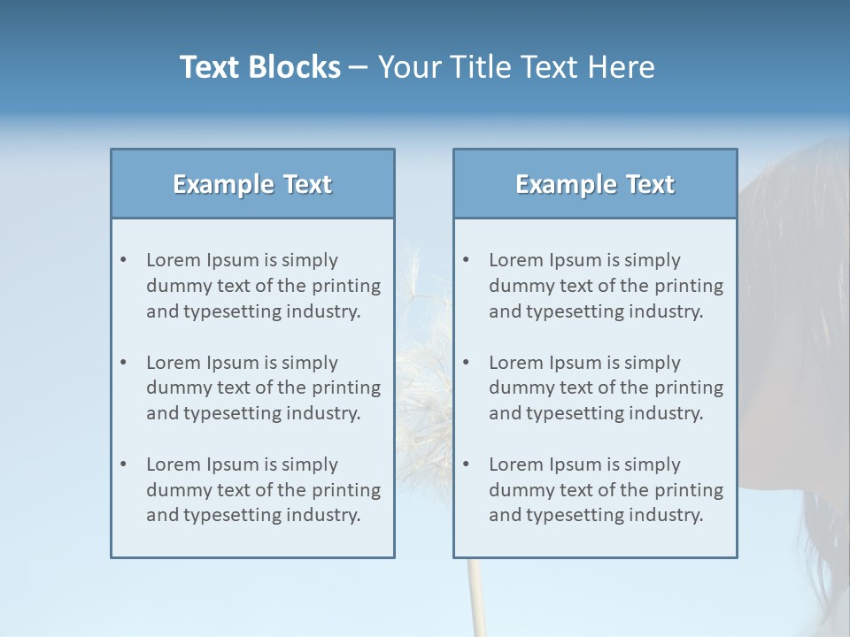 Little Girl Blows On A Seedy Pod Plant As Seeds Drift Off. PowerPoint Template