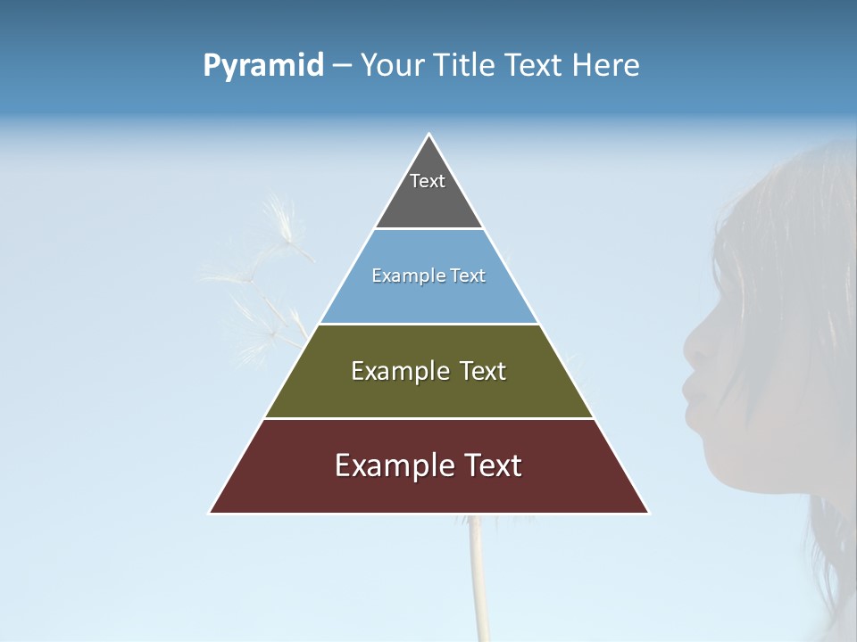 Little Girl Blows On A Seedy Pod Plant As Seeds Drift Off. PowerPoint Template