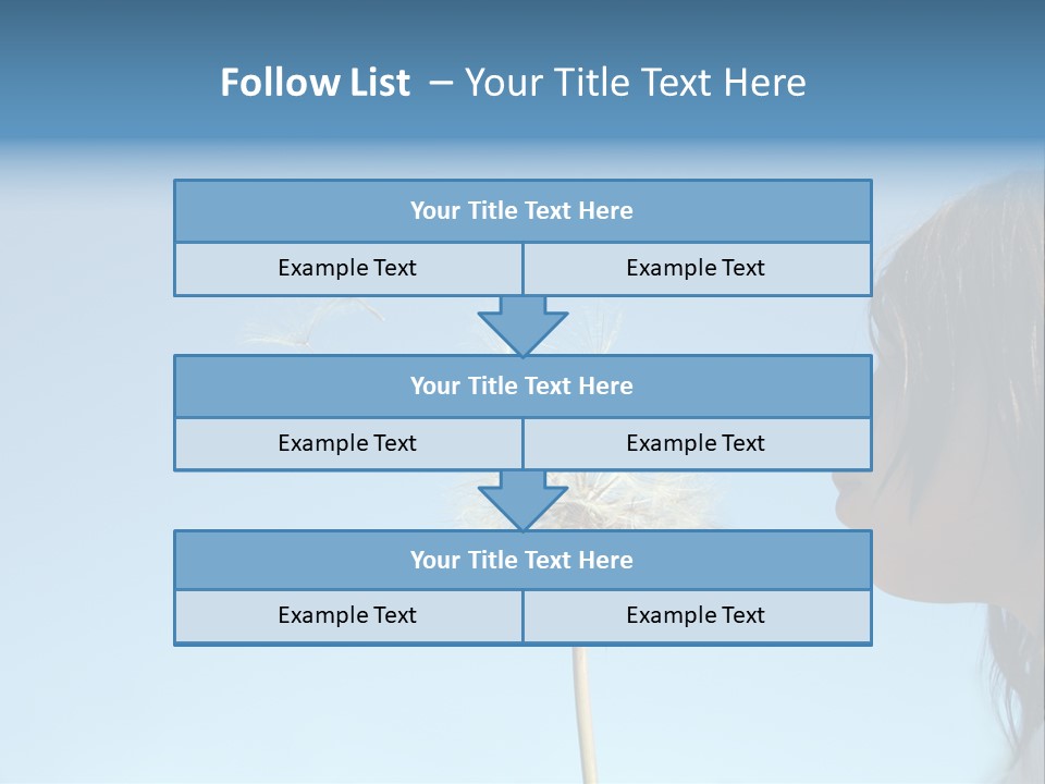Little Girl Blows On A Seedy Pod Plant As Seeds Drift Off. PowerPoint Template