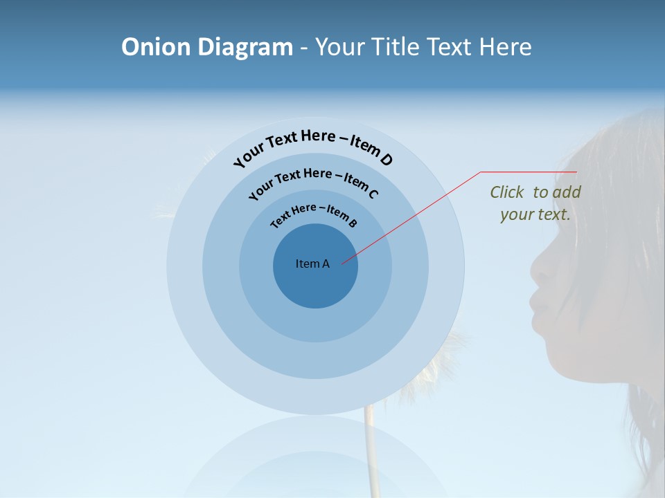 Little Girl Blows On A Seedy Pod Plant As Seeds Drift Off. PowerPoint Template