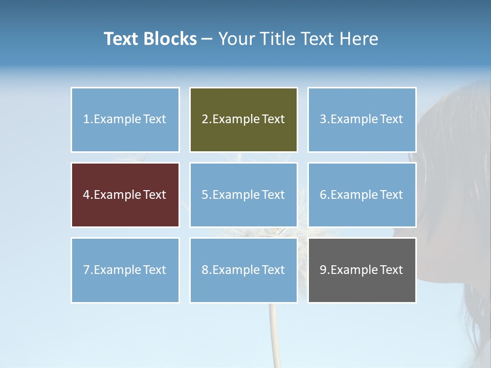 Little Girl Blows On A Seedy Pod Plant As Seeds Drift Off. PowerPoint Template