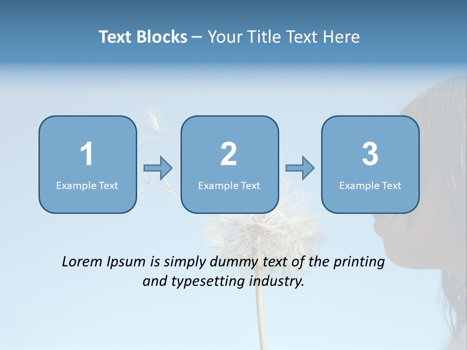 Little Girl Blows On A Seedy Pod Plant As Seeds Drift Off. PowerPoint Template