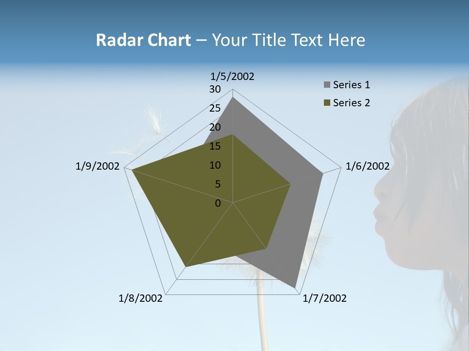 Little Girl Blows On A Seedy Pod Plant As Seeds Drift Off. PowerPoint Template