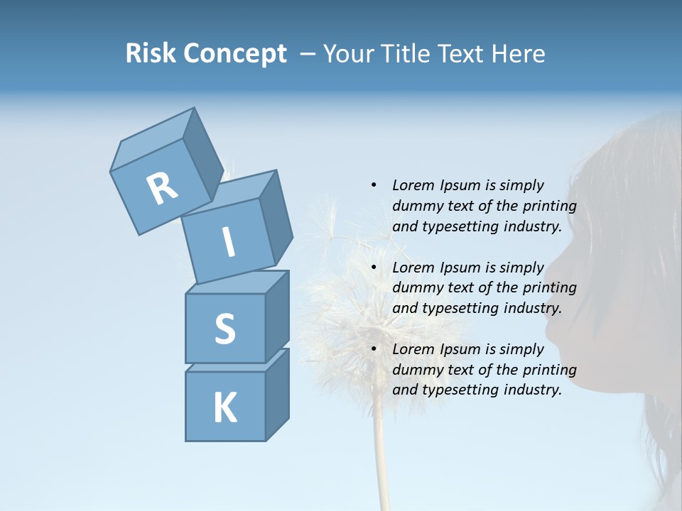 Little Girl Blows On A Seedy Pod Plant As Seeds Drift Off. PowerPoint Template