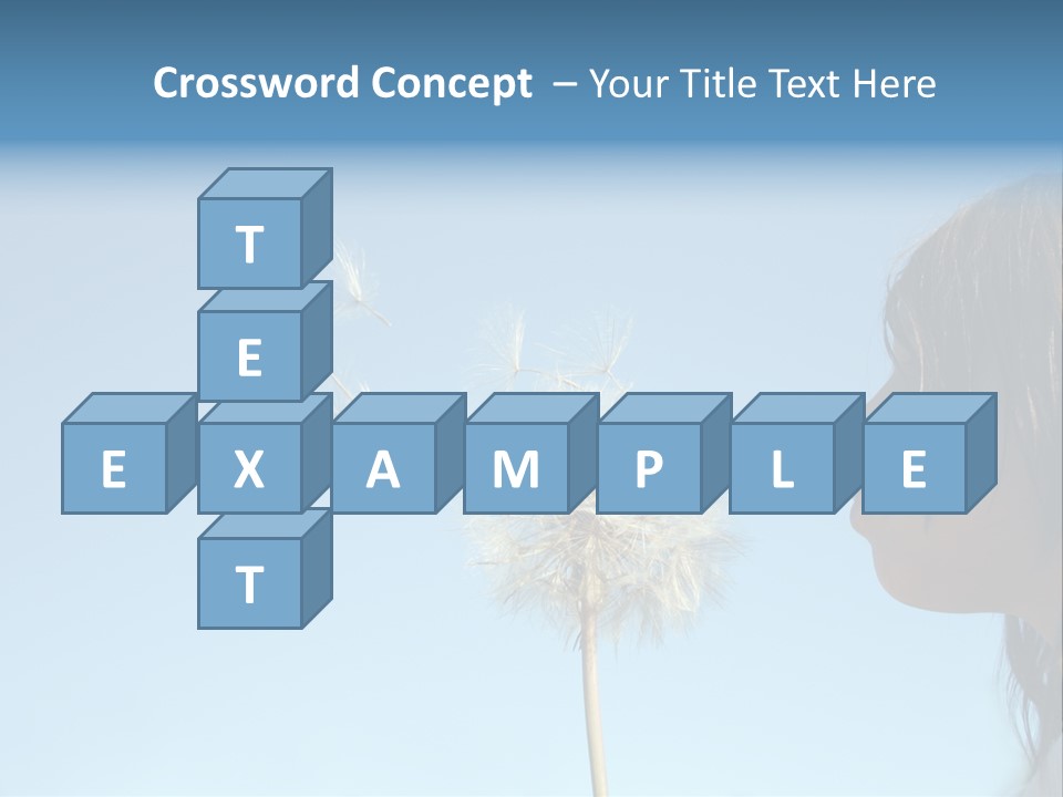 Little Girl Blows On A Seedy Pod Plant As Seeds Drift Off. PowerPoint Template